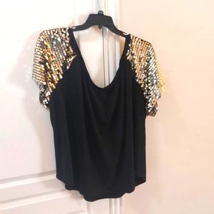 NEW LOOK Women's Black and Silver plus Size Top Size 3X NWT